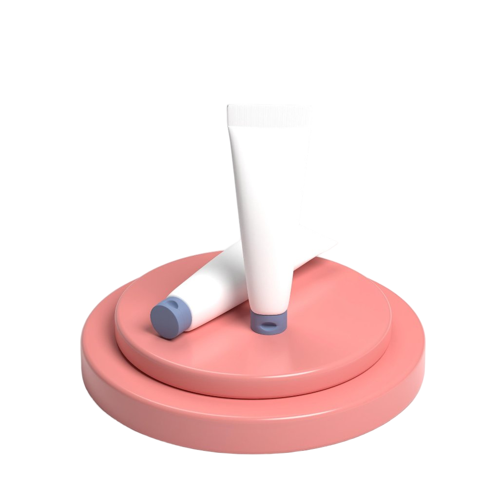 Cosmetics after – clean white background