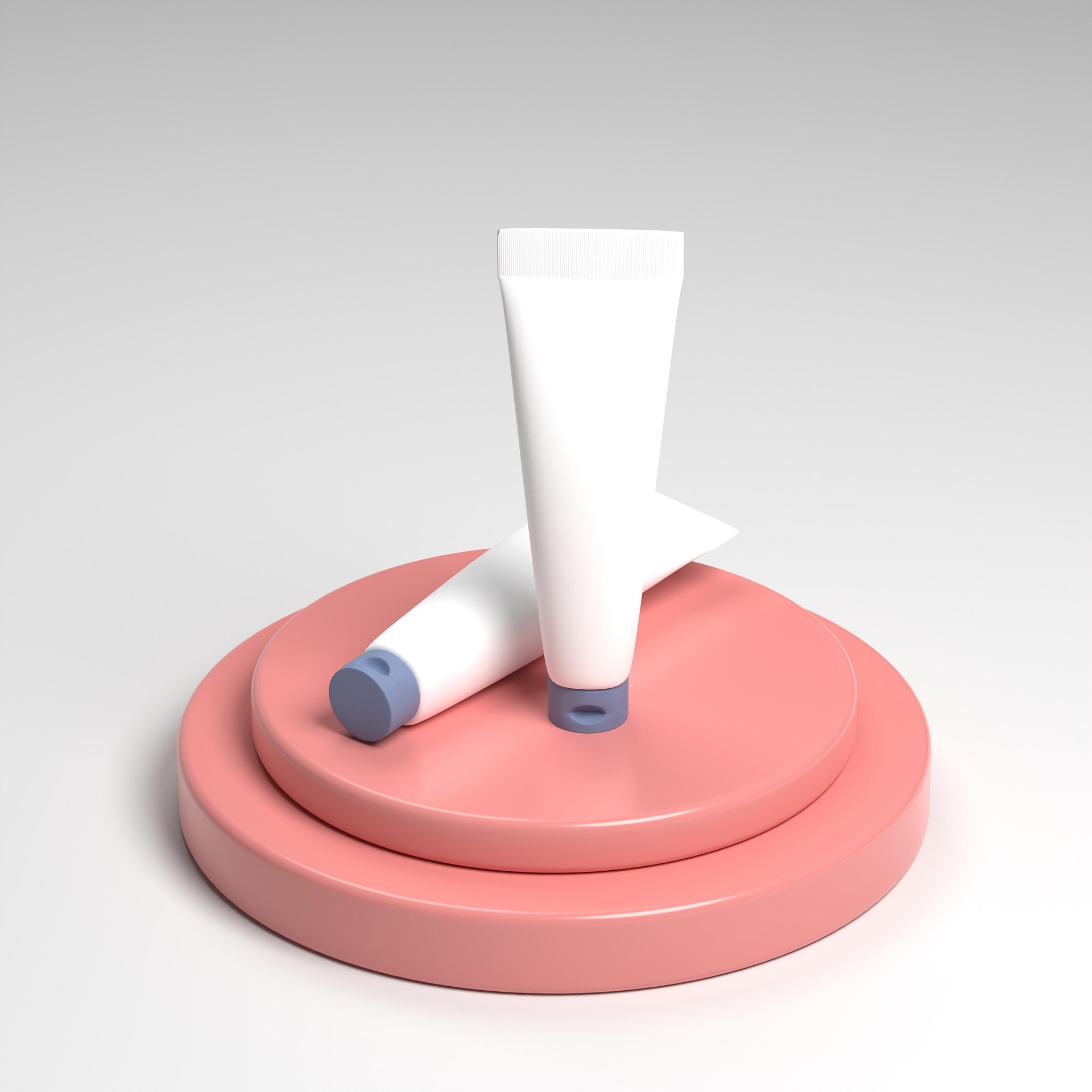 Cosmetics before – pink platform background